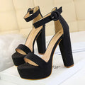 Elegant Sandals Women Heels Pumps Heel Women's Banquet Waterproof Zpaxo black 34(Foot 22cm) China Mainland