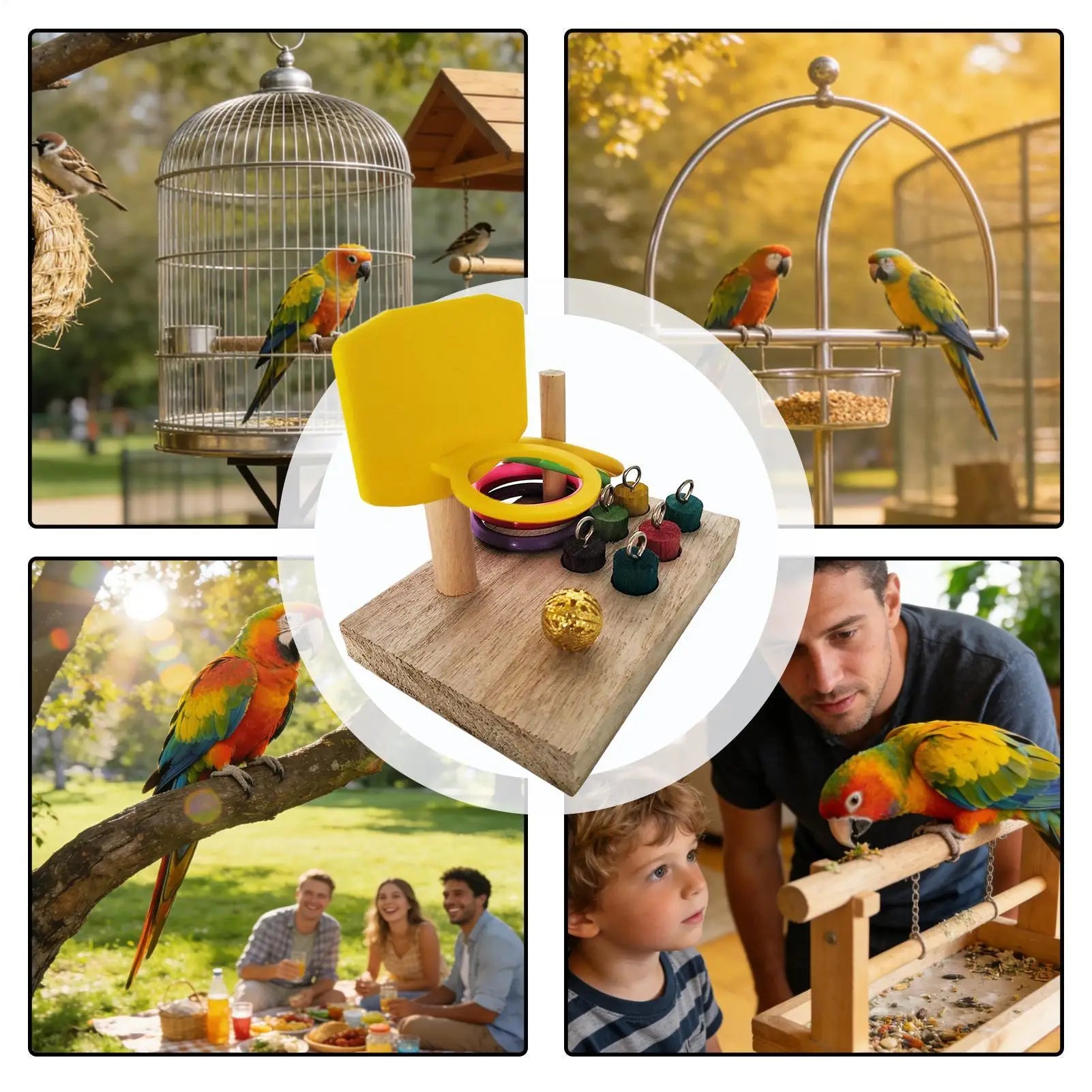 Bird Training Toys Brain Development Parakeets Play Gym Parrot