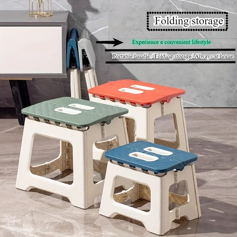 Portable Folding Stool Handles Non-slip Surface Designed Be Compact