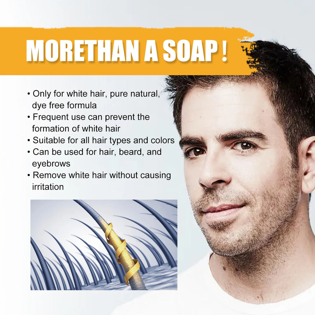 Hair Blackening Shampoo Soap Repairs Gray and Anti-shedding He Shou Wu Essence Hair Root Strengthens Nourishes Black Hair Zpaxo