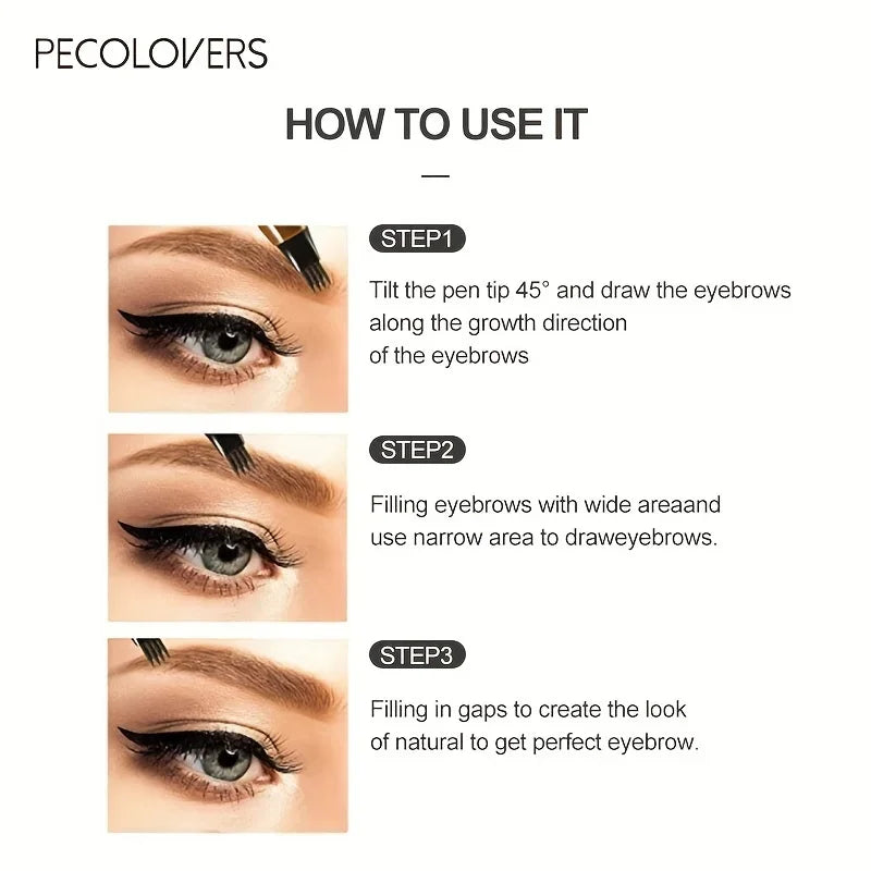 5 Colors Liquid Eyebrow Pen Long Lasting Tattoo 4-splitted Head Tint Zpaxo