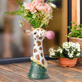 Giraffe Blowing Bubbles Resin Vase – Creative Animal Art Decor Decorative Resin Vase Zpaxo Default Title