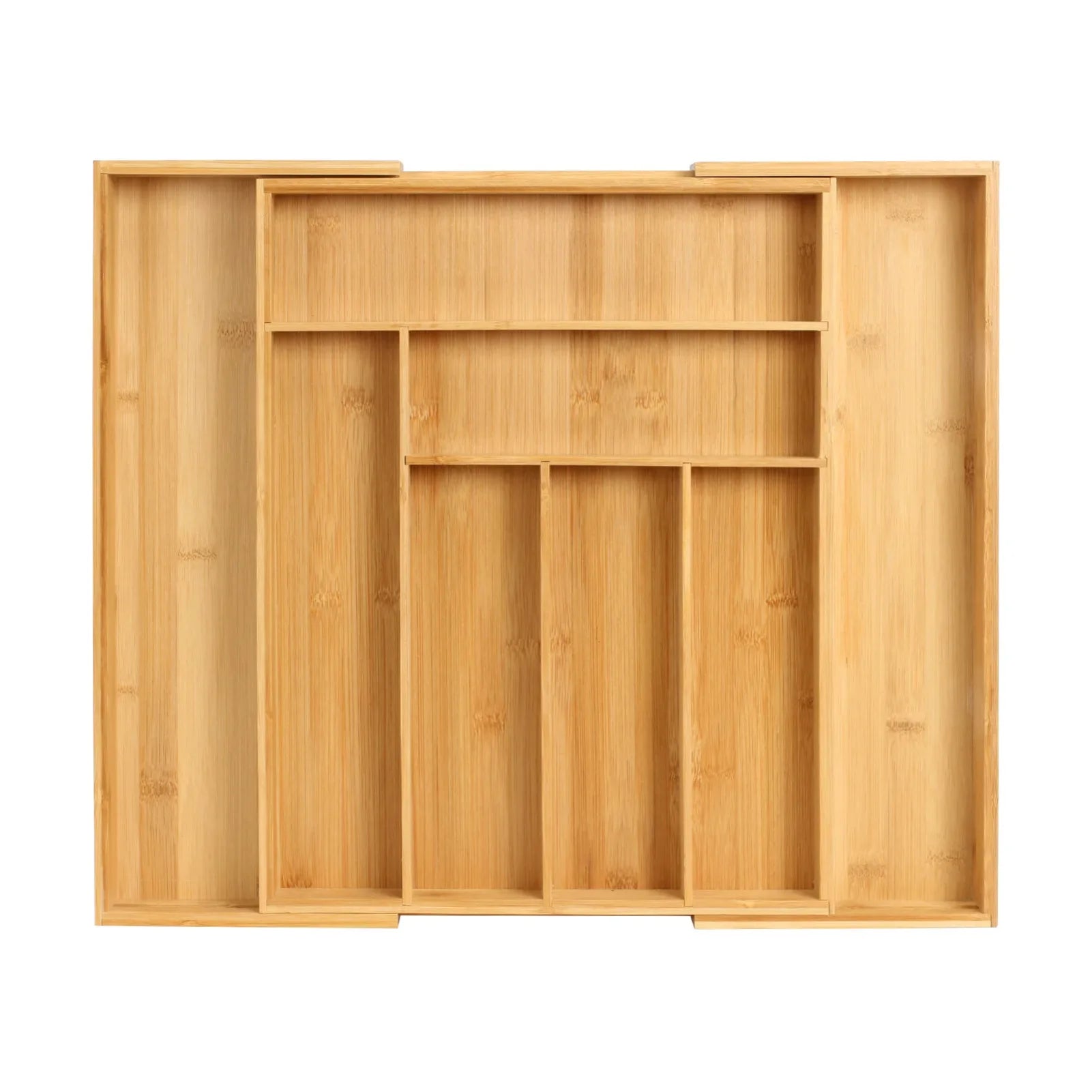 ‌Bamboo Drawer Organizer Expandable Adjustable Cutlery Tray for Kitchen Utensils Silverware Storage Home Organization Tool Zpaxo