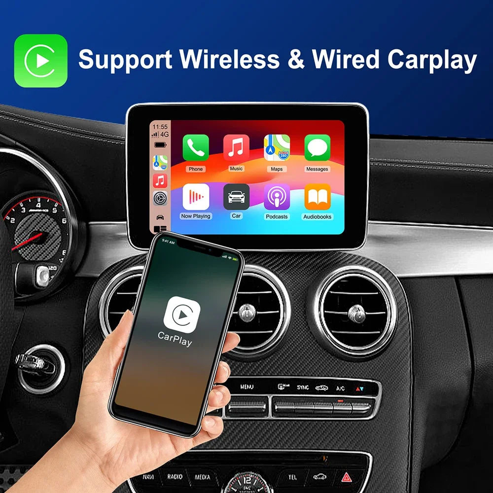 Wireless CarPlay Android Auto Adapter for Mercedes Benz A B C E CLA GLA GLK ML Sprinter NTG4.5 Becker Module Navigation Retrofit Zpaxo