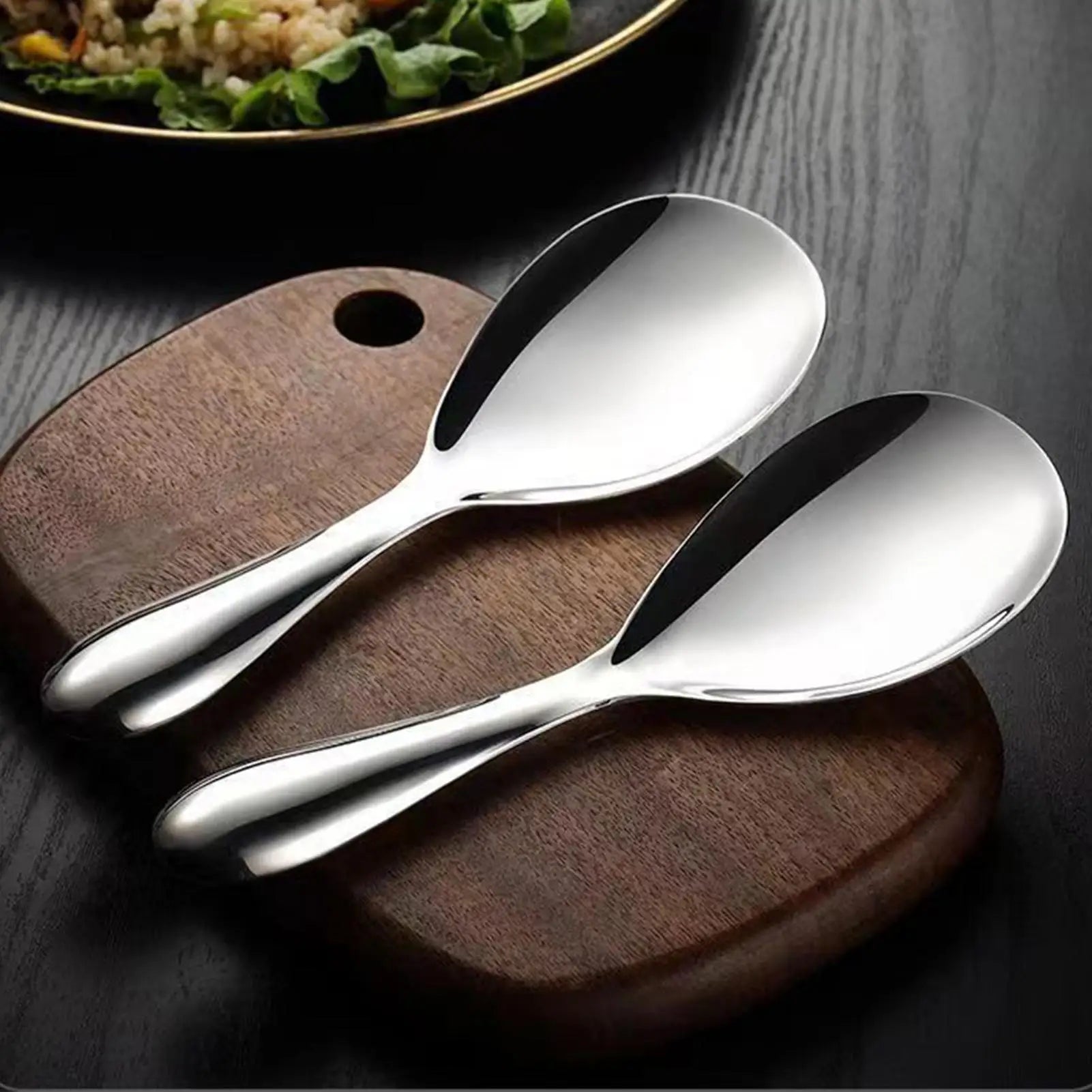 Rice Paddle Spoon Stainless Steel Non-stick Kitchen Spatula Heat