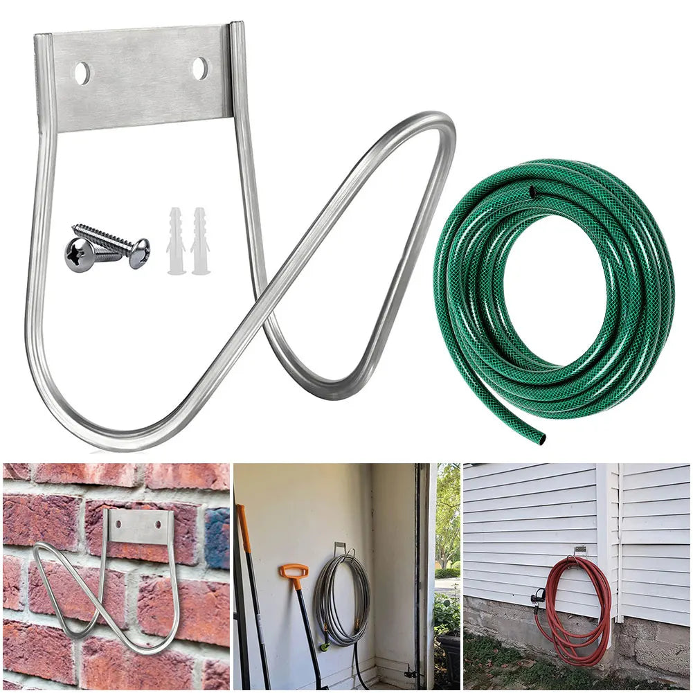Stainless Steel Garden Hose Holder Wall Mount Water Hanger Hook