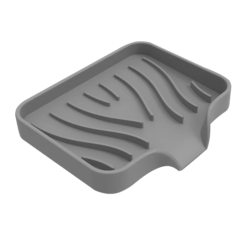 Silicone Faucet Drain Pad Sink Dish Soap Anti-slip Tray Kitchen Mat Zpaxo S Grey