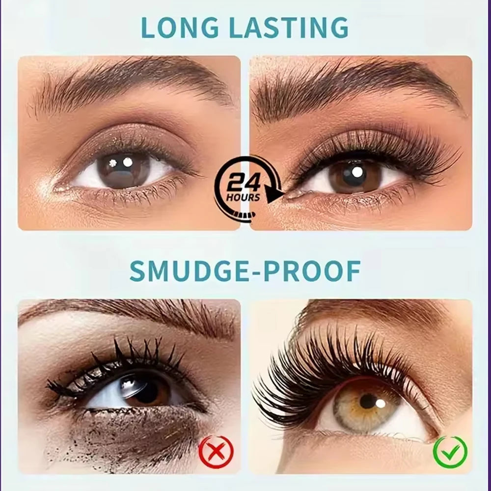 Black Mascara Thickening - Long-Lasting, Volumizing , Fiber Formula with 360° Spiral Brush Waterproof Liquid Fiber Mascara Zpaxo