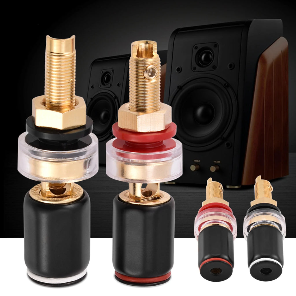 Black Red Welding Copper Speaker Amplifier Terminal Banana Plug