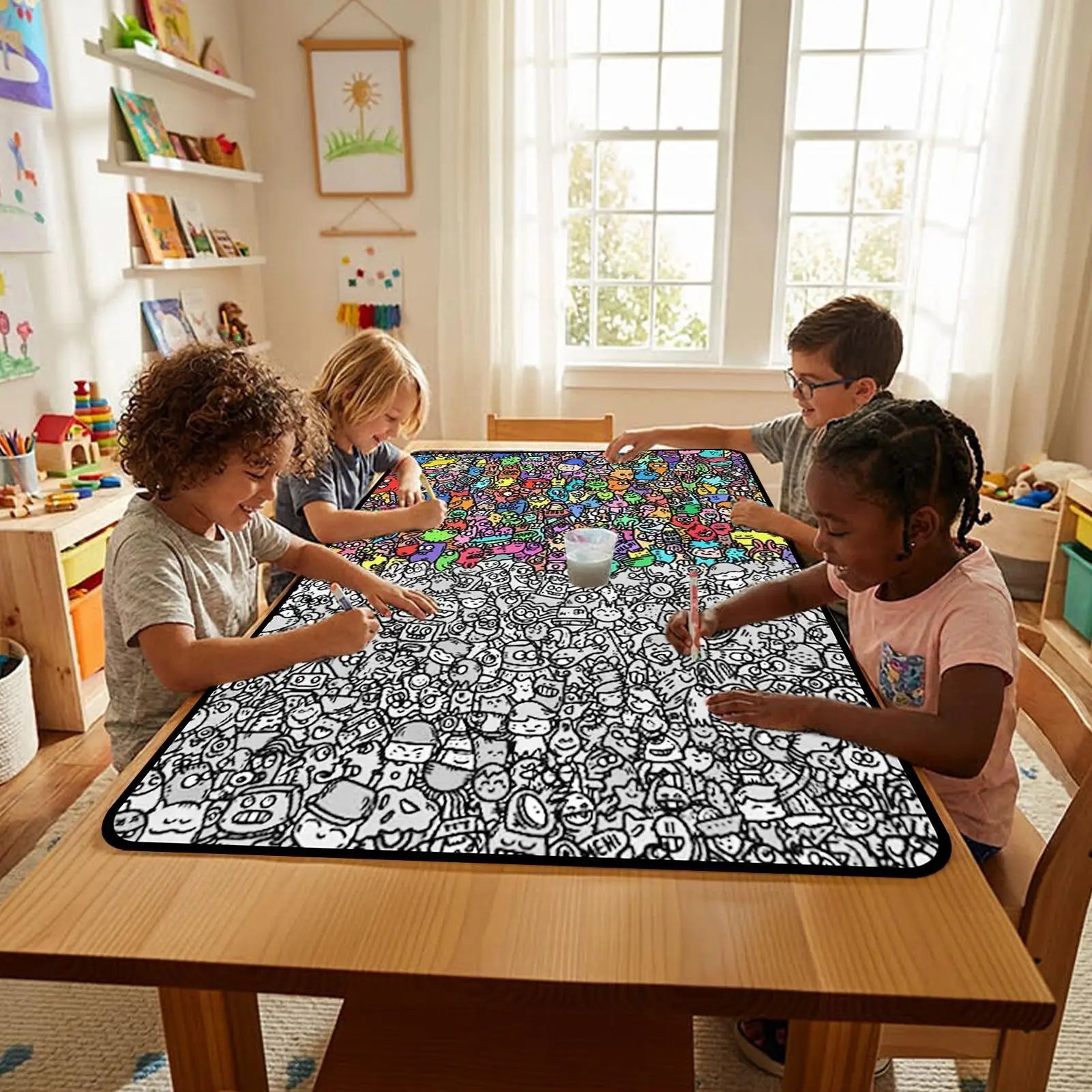 Coloring Blanket DIY Washable Sofa Throws Art Craft Kids Families