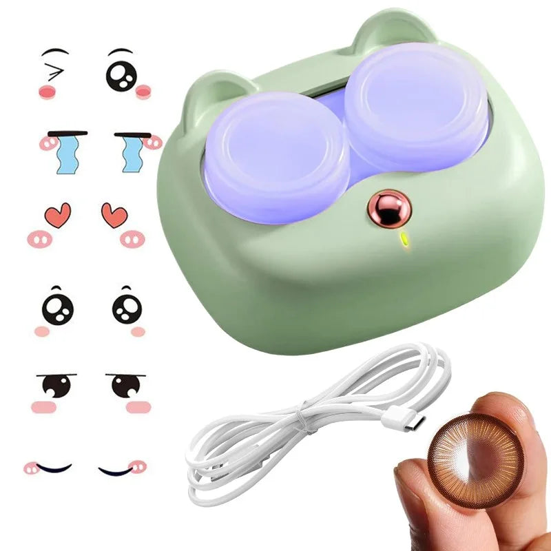2026 Ultrasonic Contact Lenses Cleaner with Removable Portable Box Tear Protein Removal Machine Compact Contact Lenses Cleaning Zpaxo