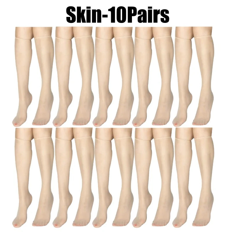 Summer Ultra Thin Korean Invisible Knee-high Socks Nude Seamless