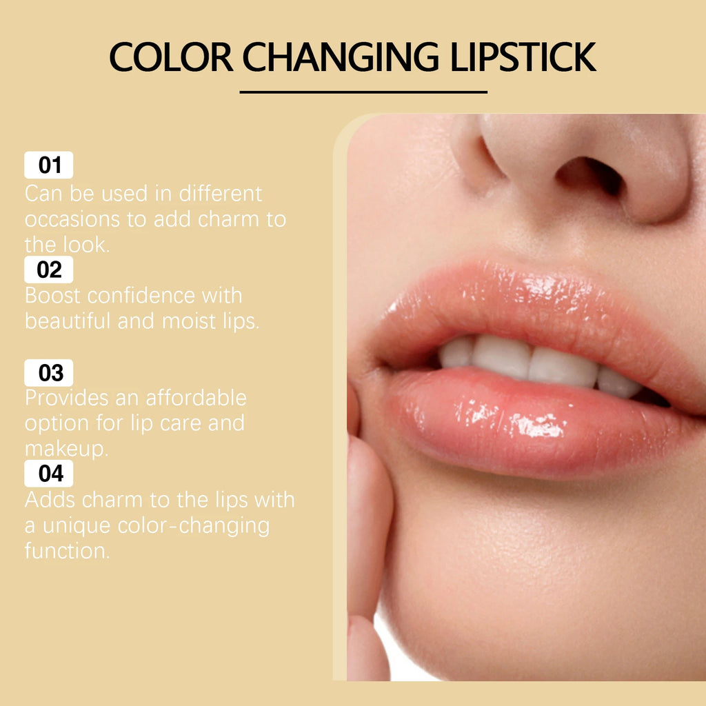 Color Changing Lip Balm Moisturizing Non-Greasy Nourishing Lipstick Hydrating Fade Lip Line Lightweight Long Lasting Non Fading Zpaxo