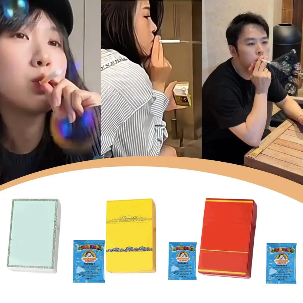 Cigarette Styling Accessory Photo Prop Prank Tool 1 Smoking Case 2 Pipes 5 Bubble Water Funny Bubble Machine New Holiday Gift Zpaxo