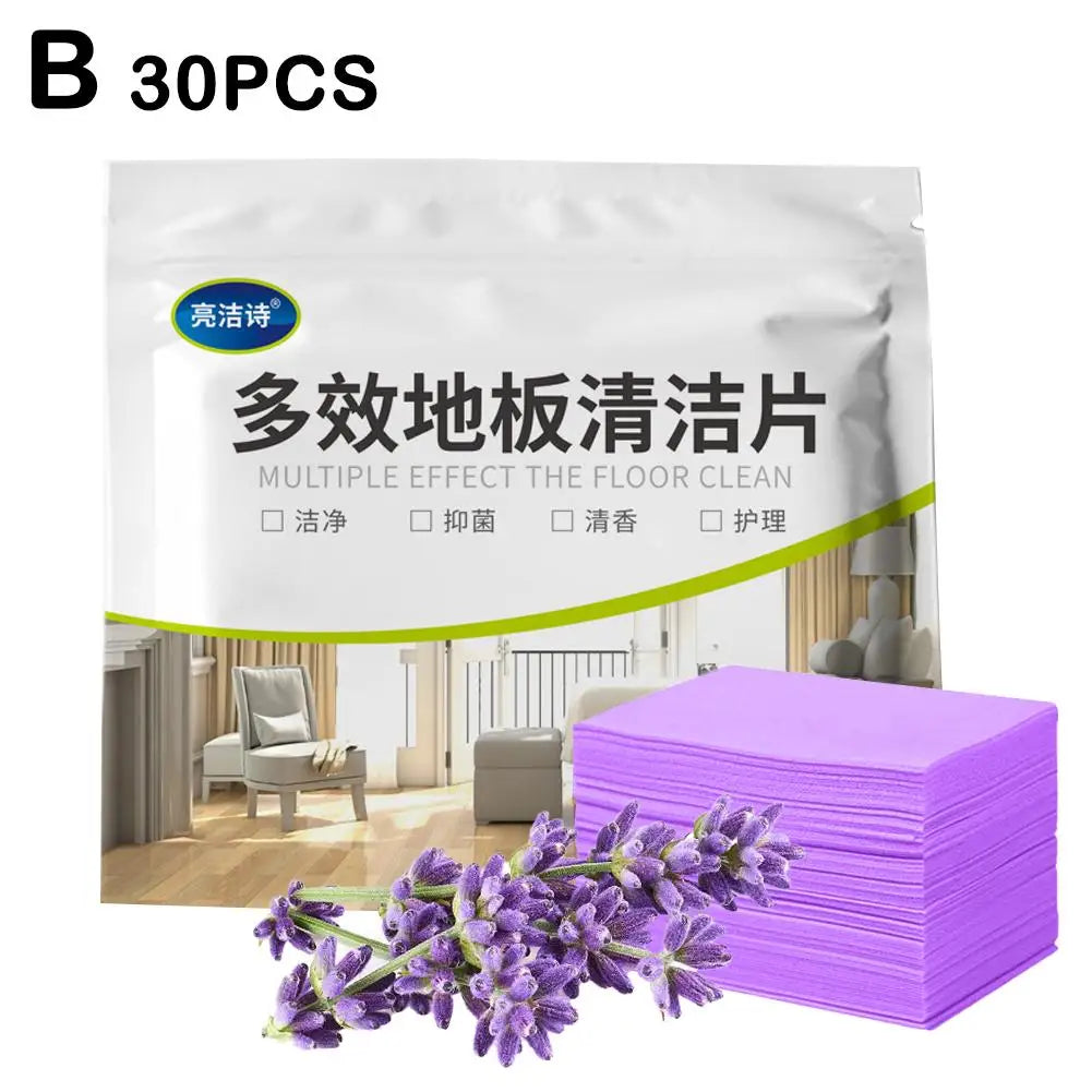 Floor Cleaner Tablets 30-Pack – Water-Soluble Deodorizing Sheets Floor Cleaning Tablets Zpaxo B