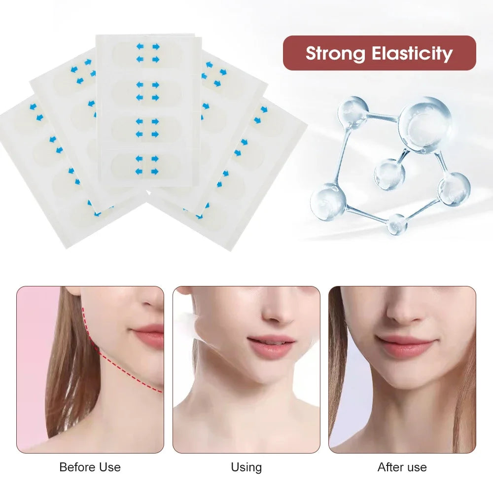 40pcs Invisible Face Lift Tapes – V-Shape Firming & Anti-Wrinkle Patches, Waterproof, Long-Lasting, Skin Tightening, Unisex Zpaxo