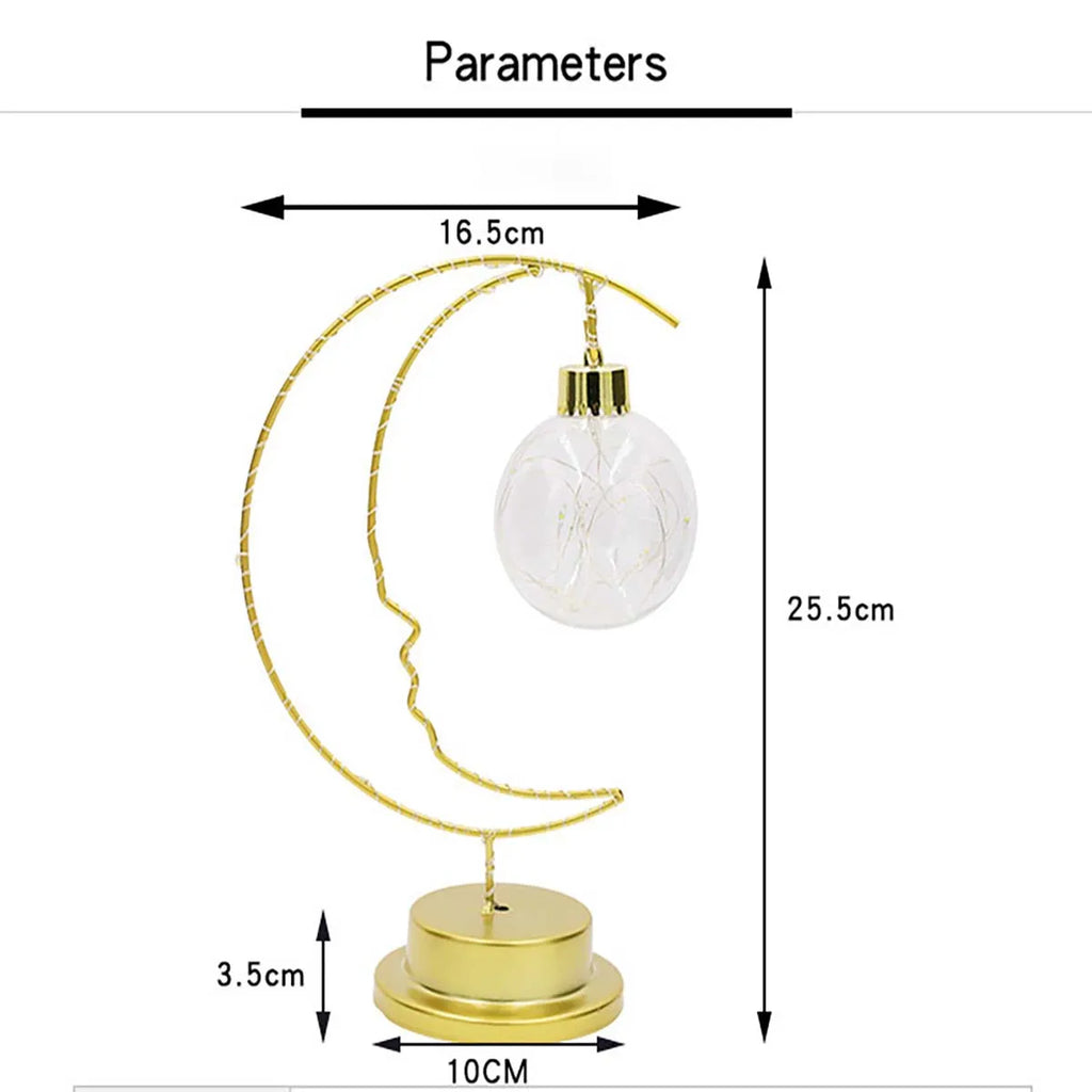 Iron Moon Indoor Ornaments Night Lights LED Lamp Wrought Zpaxo