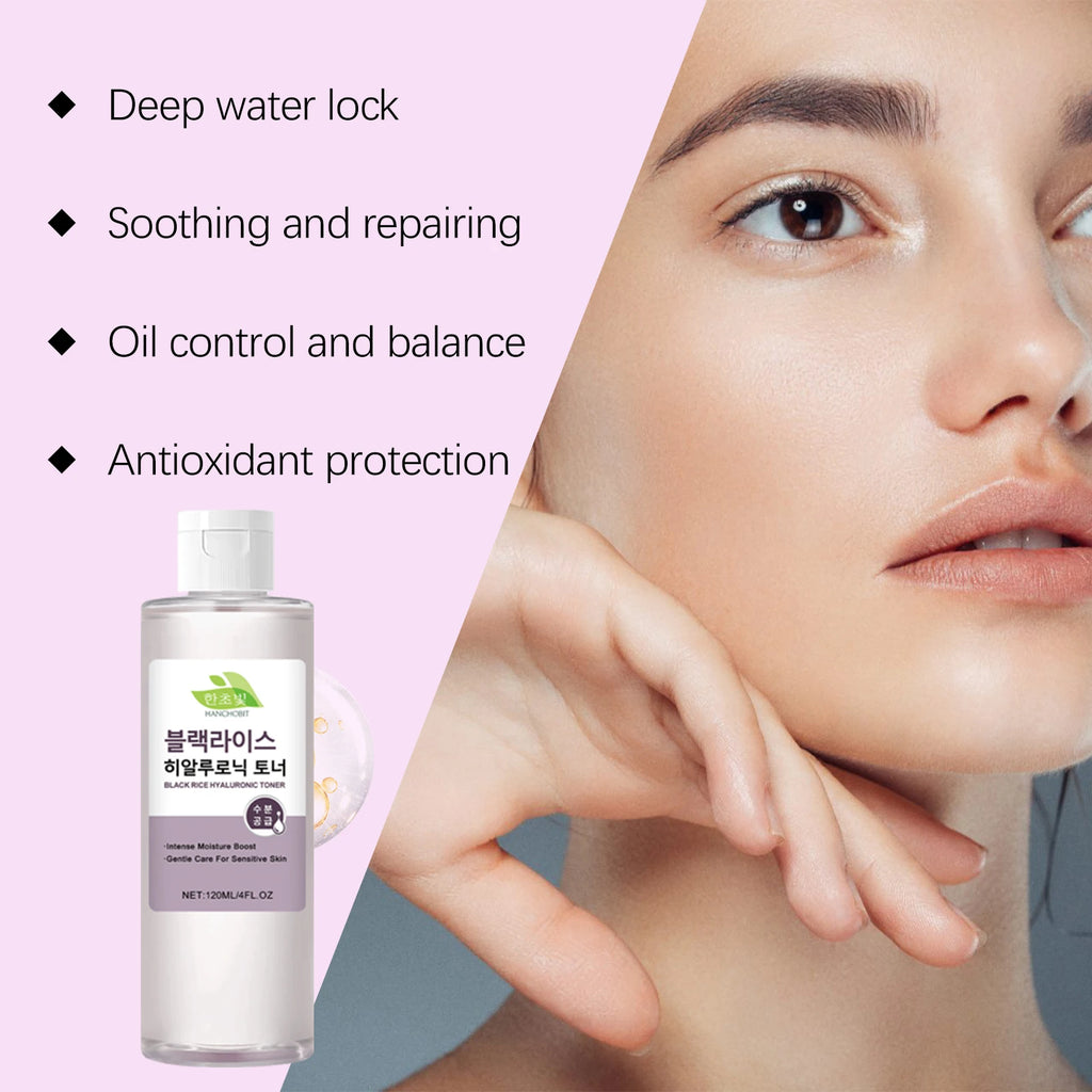 Black Rice Hyaluronic Acid Toner: Daily Deep Hydrating & Gentle Facial Essence Toner for Moisturizing Care Zpaxo