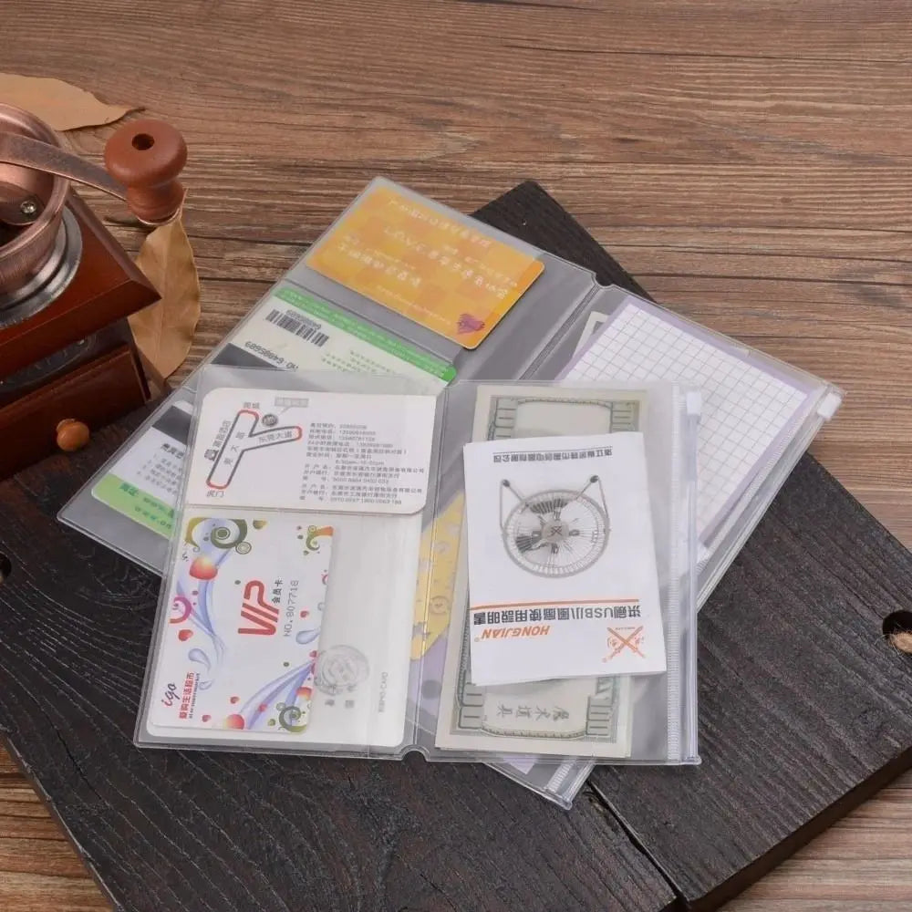 PVC Zipper Bag for Travelers Notebook Journal Planner Accessory Card Holder Storage Standard/Pocket/Passport Zpaxo