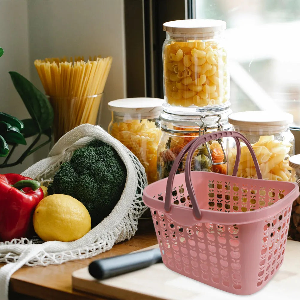 Plastic Shopping Basket Vegetable Storage Organizer Kitchen Home