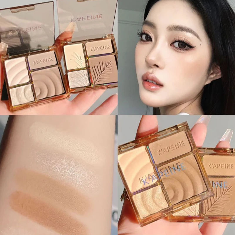 4Colors Matte Highlighter Contour 3D Facial Bronzer Brightening
