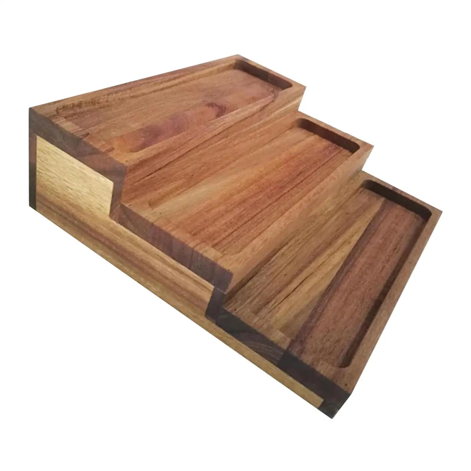 3 Bamboo Tier Spice Rack Wood Step Shelf Pantry Cabinet Seasonings Zpaxo Brown
