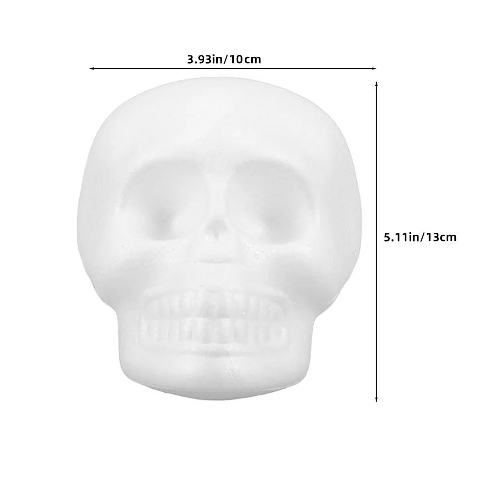 Foam Skull Heads White DIY Halloween Shapes Crafting Hanging Party