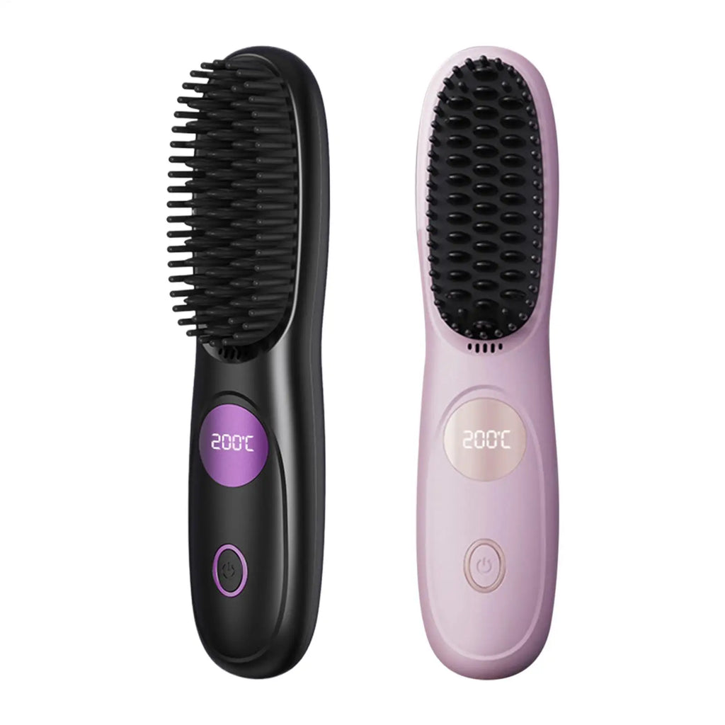 Cordless USB Rechargeable Ceramic Hair Straightener Comb | Travel Hair Straightener Comb Zpaxo