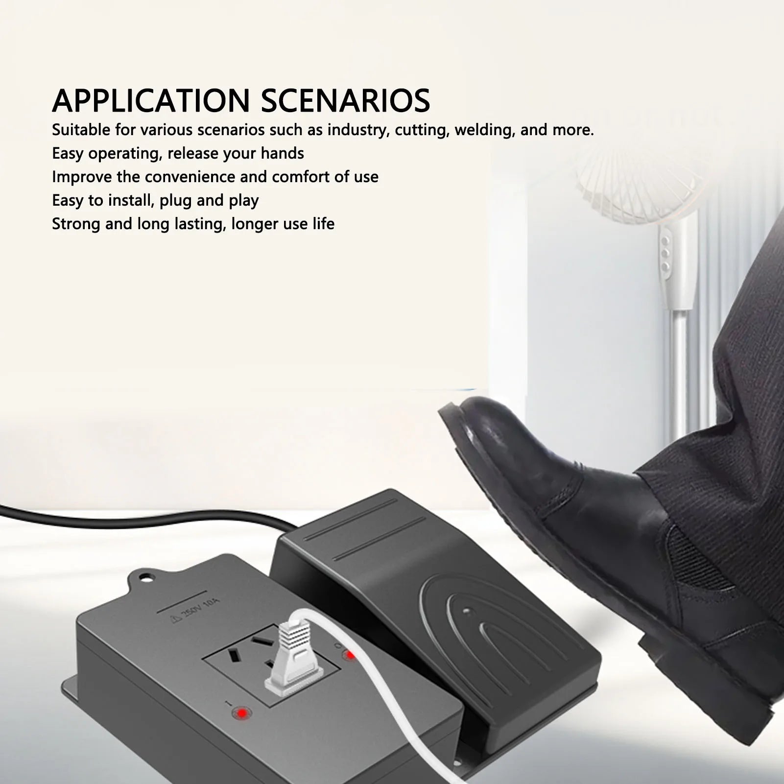 Foot Control Pedal Socket 10A Convenient Safe Handsfree Operating