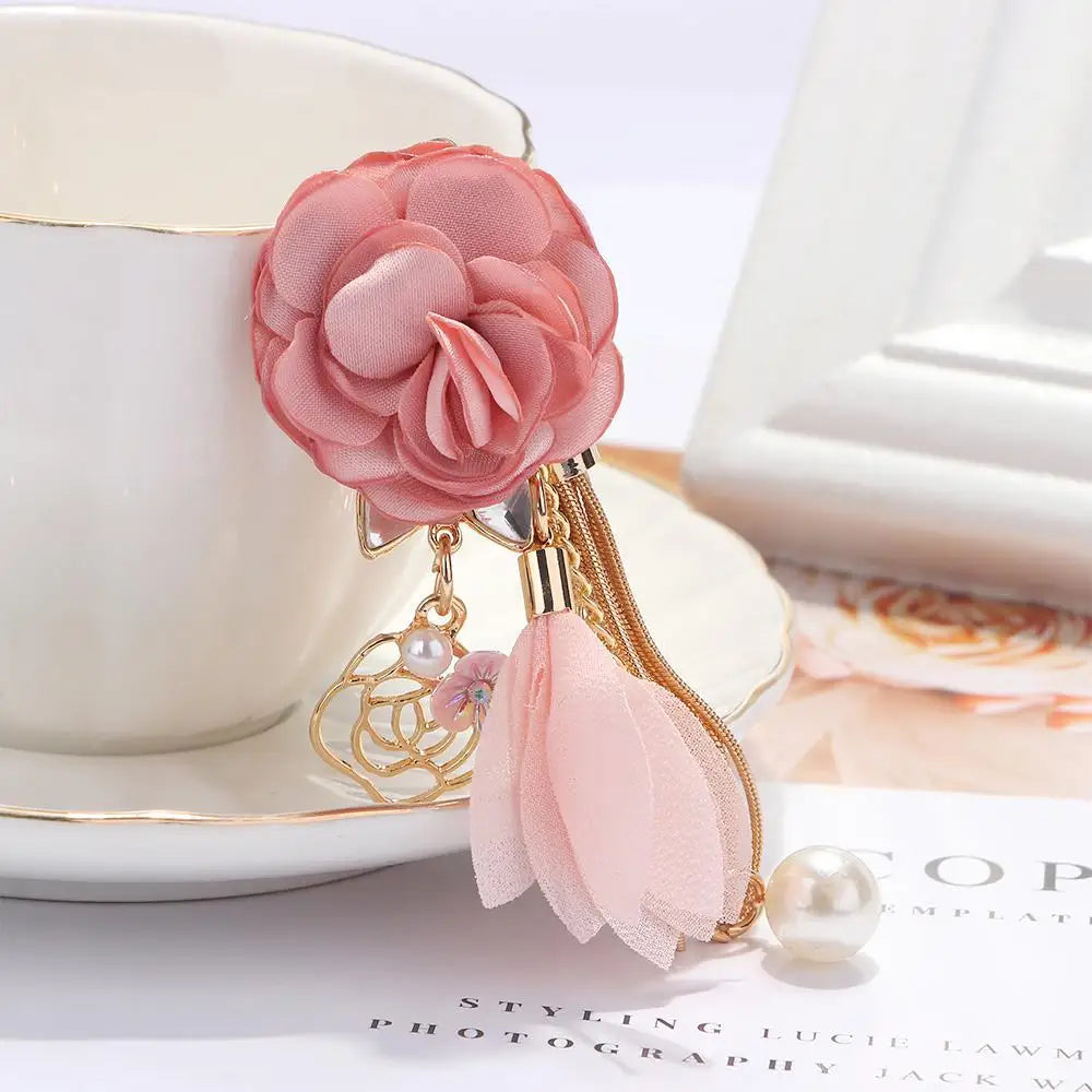 Gifts Charm Pendant Crystal Rose Flowers Jewelry Key Ring Keychain Zpaxo