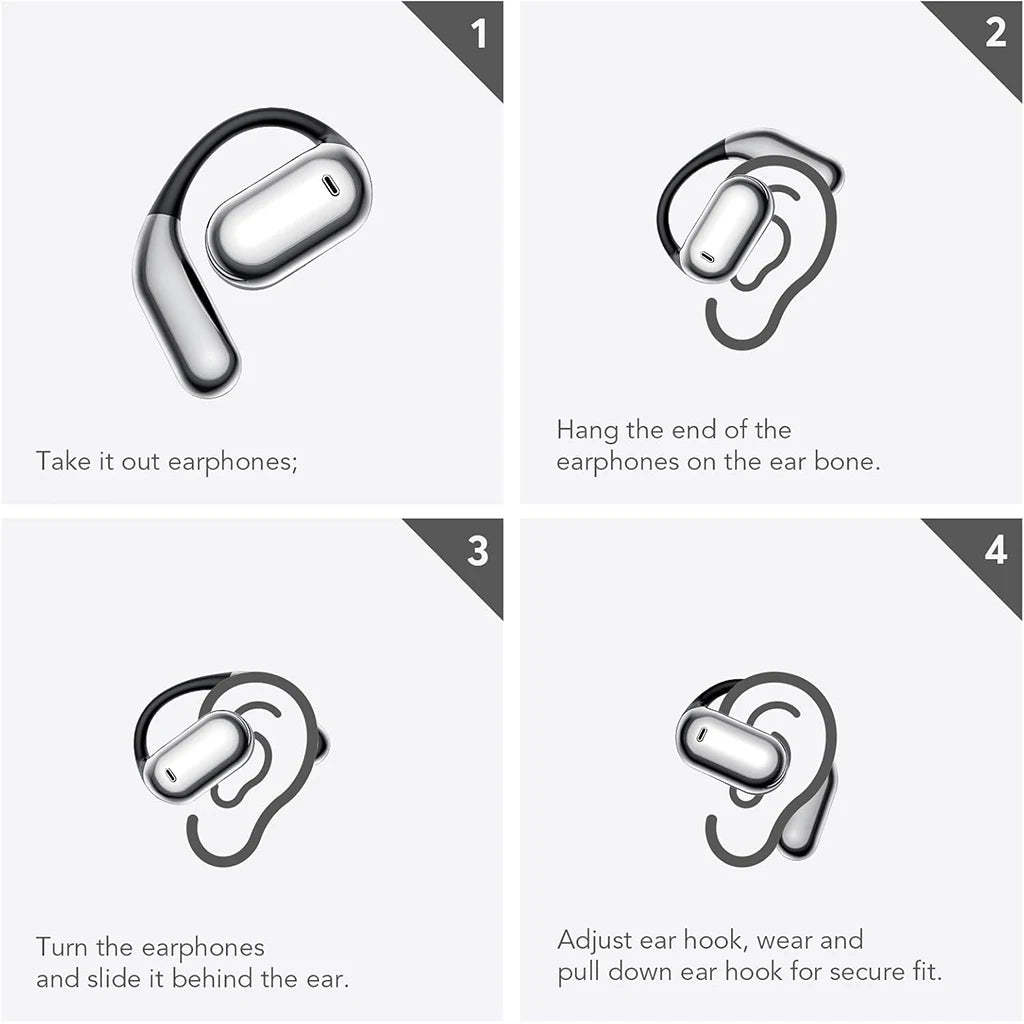 UYUXIO Open Ear BT 5 4 Earbuds Wireless Headphones 50H Playtime Sport