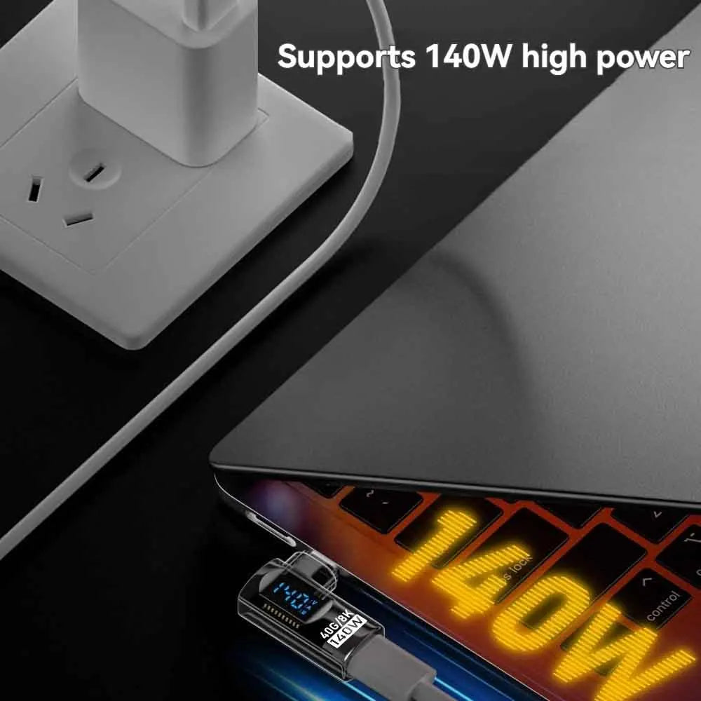 90° USB-C Adapter – 40Gbps, PD 140W, 8K 60Hz, Thunderbolt 4 USB-C Adapter Zpaxo
