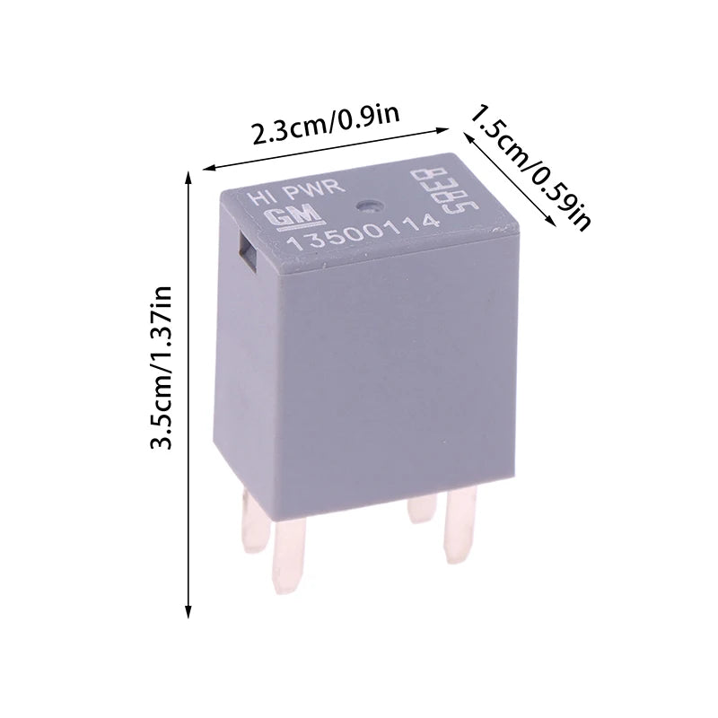 1Pcs GM 13500114 4pins Automotive Relay 12V DC Multi-Use Car Relay for Air Conditioner Fan Oil Pump Zpaxo Gray