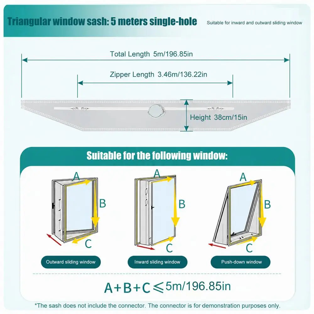 Portable AC Window Sealing Waterproof Air Conditioner Vent Blocker Zpaxo 500cm
