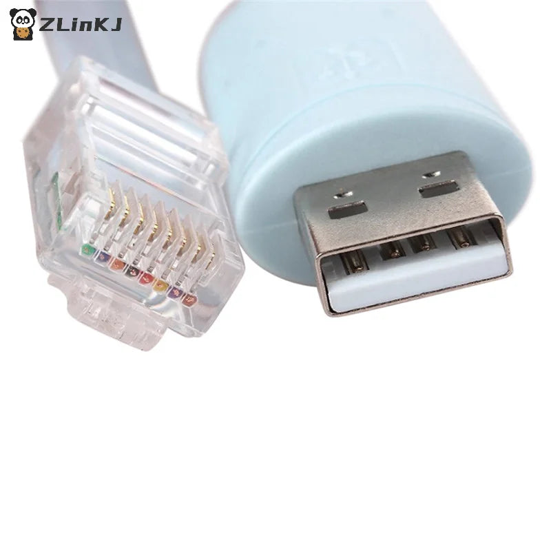 ▶1PCS USB to RJ45 Console Cable RS232 Serial Adapter for Router RJ 45 8P8C Converter USB Console Cable Switch Control Cable Zpaxo