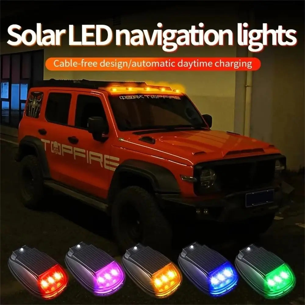 Wireless Solar LED Flash Light Waterproof RGB Roof Strobe Lights Zpaxo