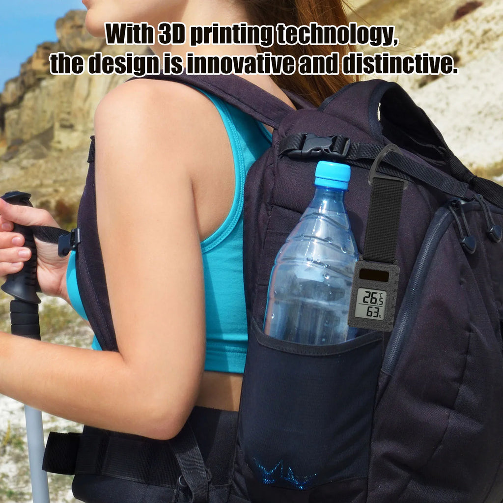 Backpacking Hiking Travel Thermometer Carabiner Clip Temperature
