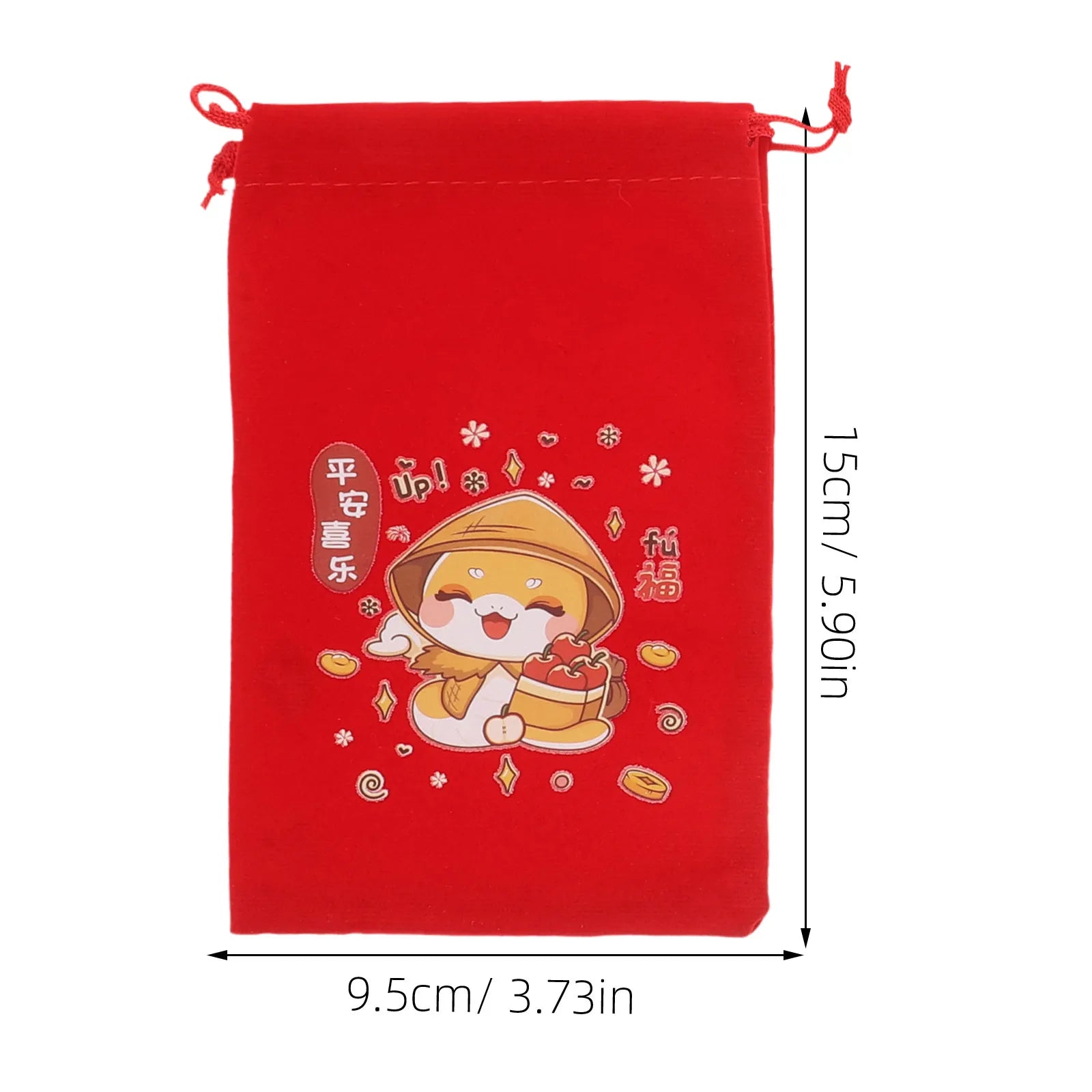 Chinese Red Present Bags 2025 Lunar Year Candy Pouches Reusable