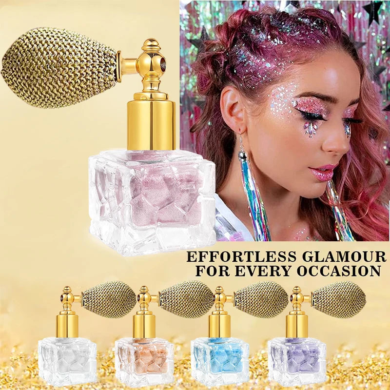 5 Glitter Body Highlighter Powder Spray Makeup Shimmer Face Hair Zpaxo