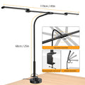 LED Ultra Bright Eye-caring Desk Lamp 24W Stepless Dimming Flexible Zpaxo 4-Head Black US Plug 24W