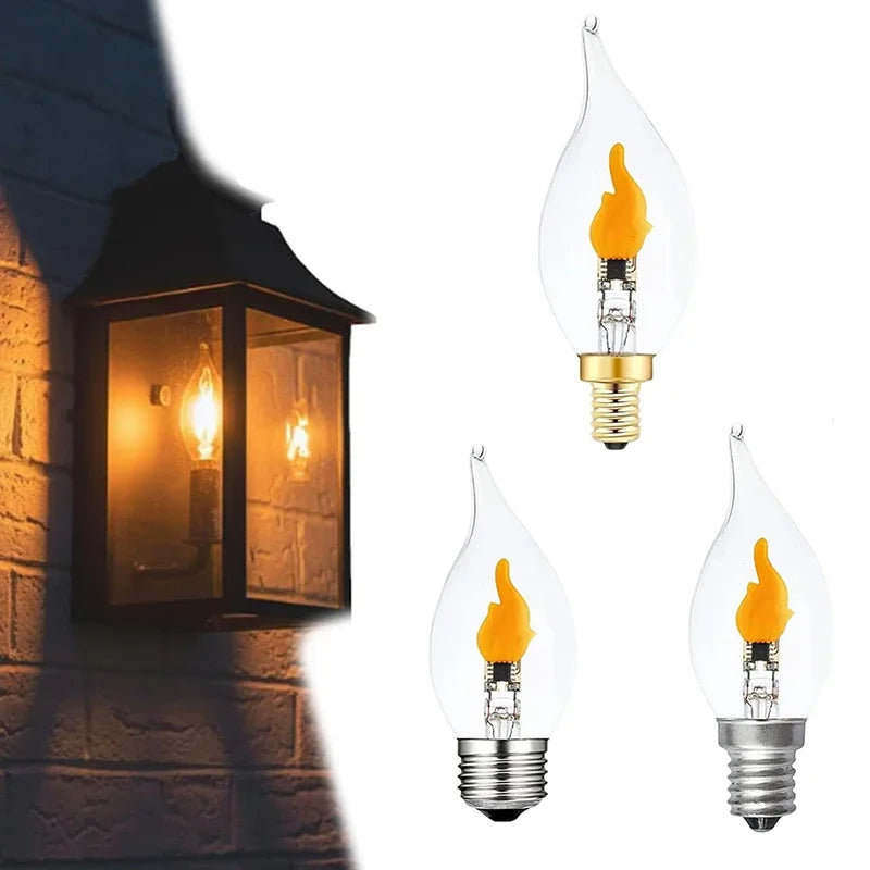 E12 E14 E27 Flickering Flame Light Bulbs LED Decoration More Zpaxo