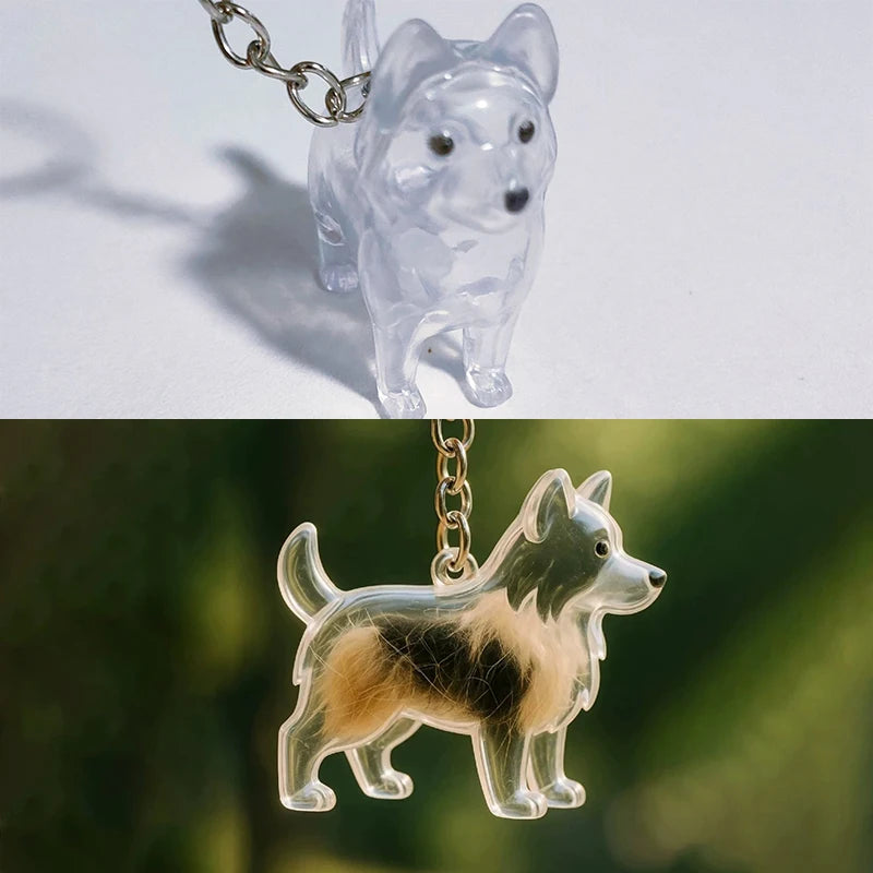 Dog Hair Storage Pendant Keychain Transparent Cat Fur Keepsake Zpaxo A25
