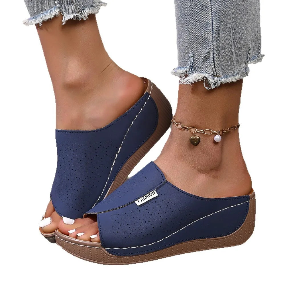 2026 Women Wedge Slippers Fashion Summer Open Toe Breathable Sandals