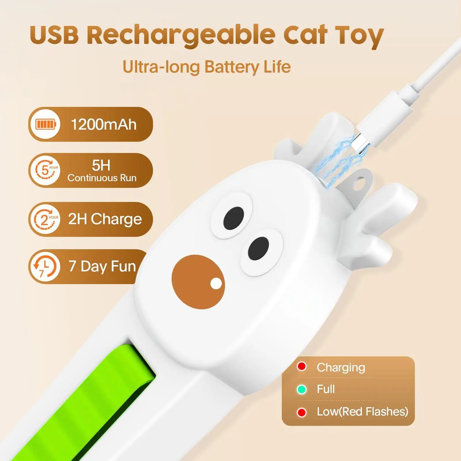 Automatic Cat Toy Wall Mounted Interactive Flying Rope Rechargeable