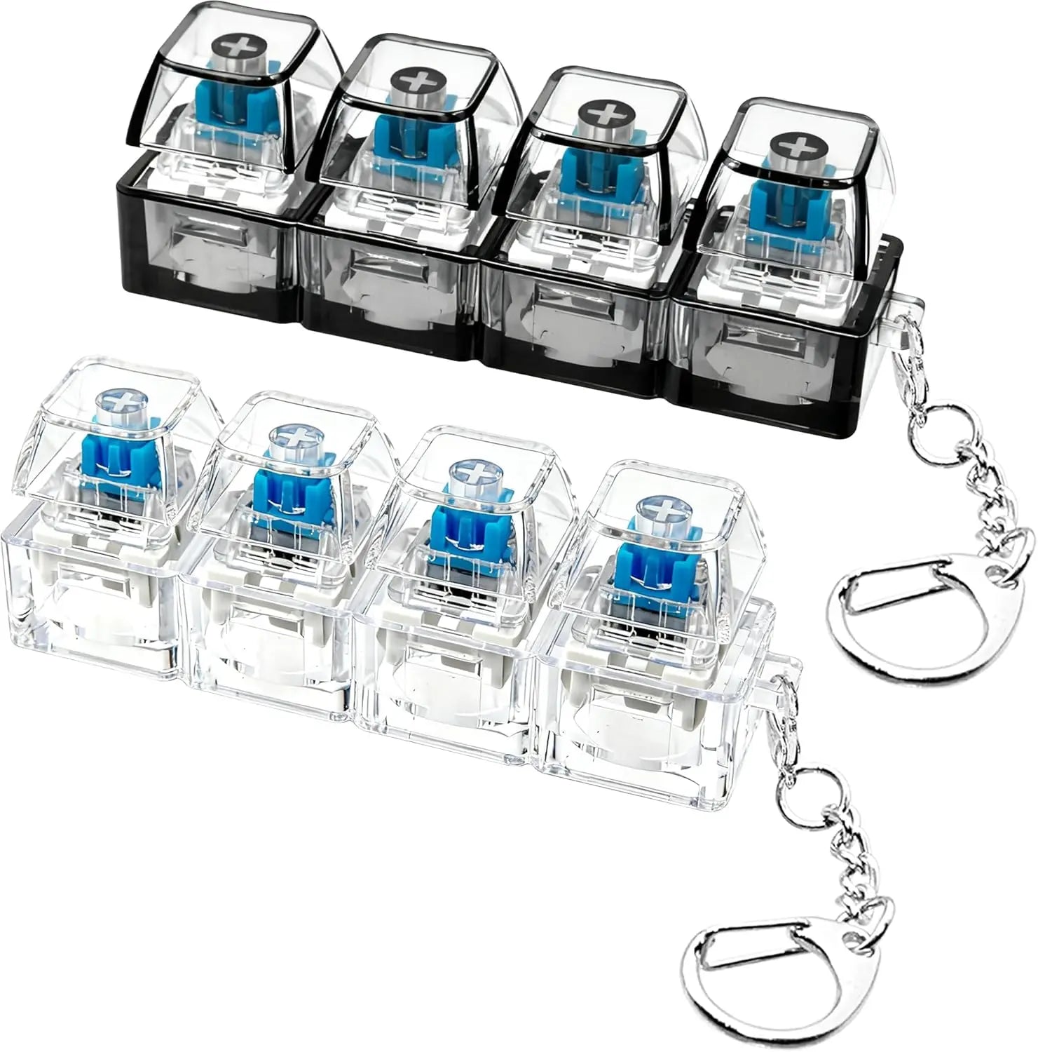 LED Light-up Keyboard Keychain Clickable Buttons Stress Relief Fidget