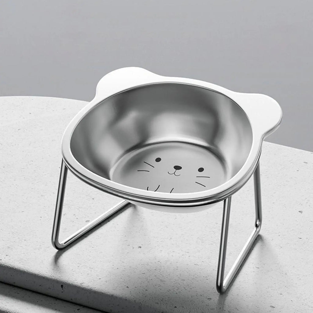 Cat Bowls Elevated Stainless Steel 15 Tilted Feeder Detachable Kitten