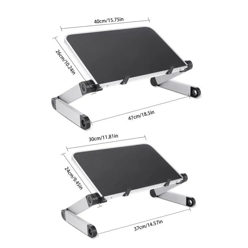 652F Folding Laptop Desk Aluminum Standing Riser Macbooks Pad Zpaxo