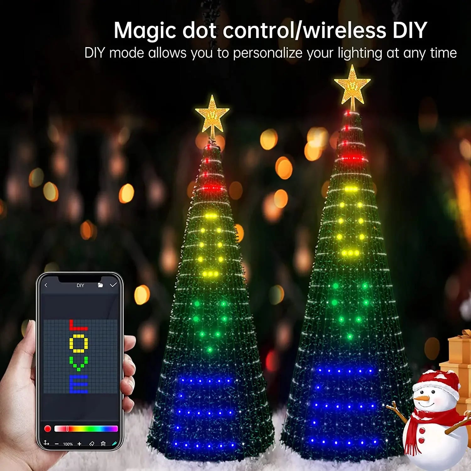 Smart Christmas Ornamental Tree Lamps APP Music Sync Waterproof Zpaxo