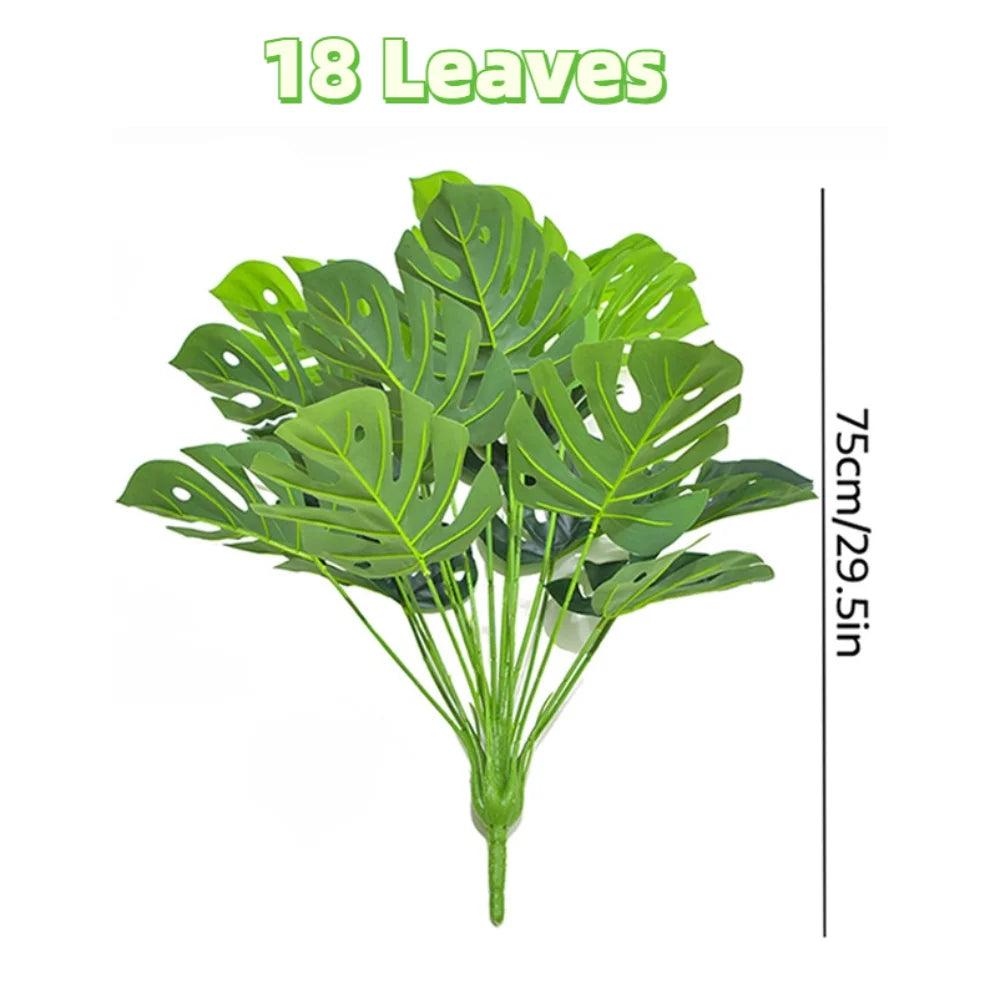 Large UV Resistant Artificial Monstera Leaves | Tropical Faux Greenery