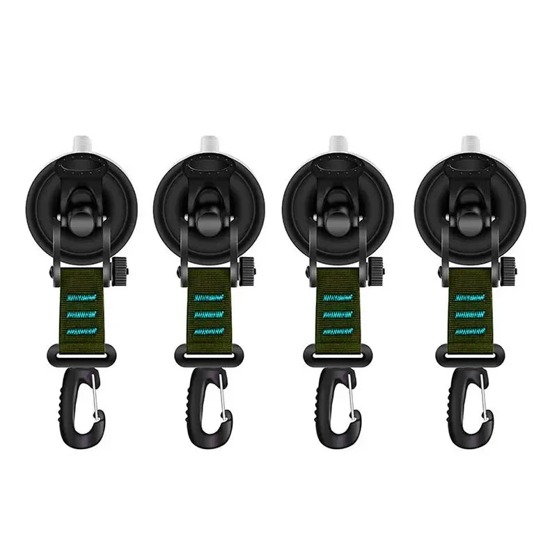 4Pcs Suction Cup Anchor Securing Hook Tie Down Camping Tarp As Car Side Awning Pool Tarps Tents Securing Hook Universal Travel Zpaxo 4pcs-Blue